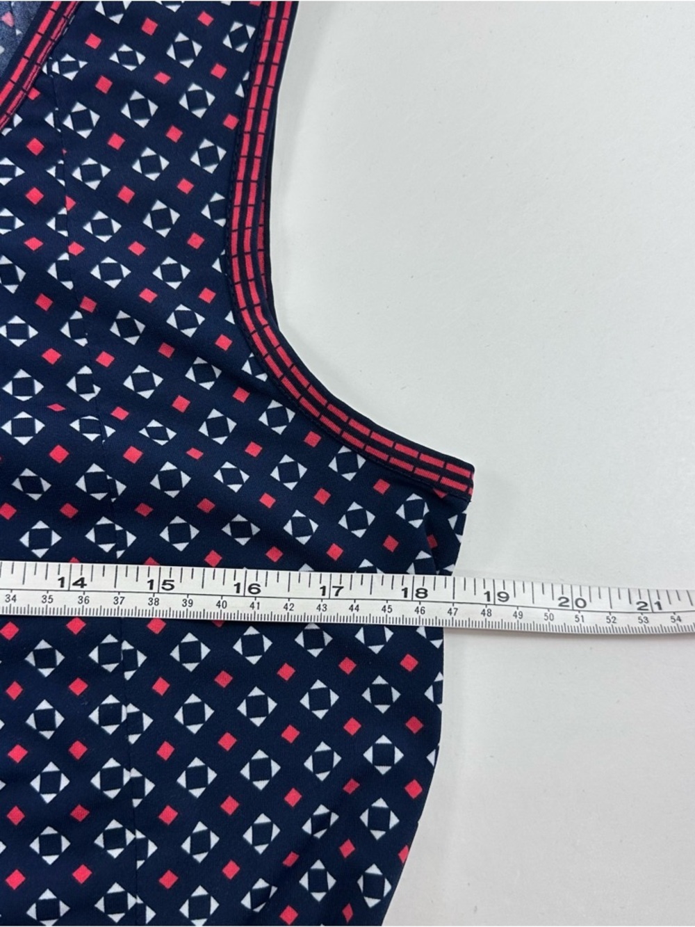 Max Studio Navy and Pink Printed Sleeveless Scoop Dress - Picture 4 of 7